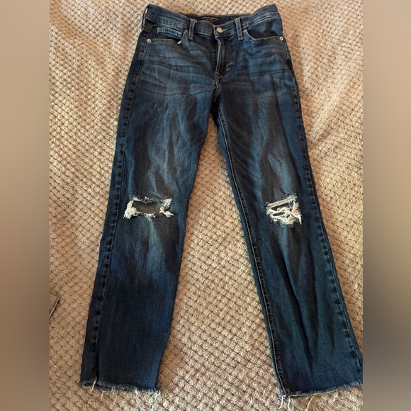 Lucky Brand Denim - Lucky Brand Blue Ankle Cropped Distressed Jeans